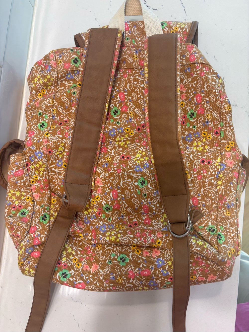 Candie’s Floral Multi-pocket Cargo Rucksack Backpack - Picture 6 of 9